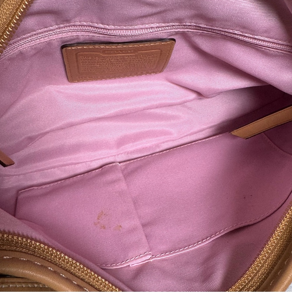 Coach Light Brown Leather Shoulder Bag Adjustable Strap - Picture 12 of 16